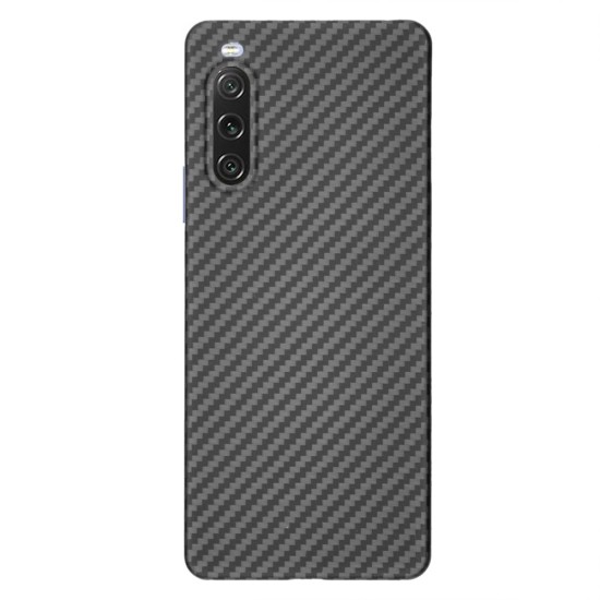 Husa fibra de carbon SILKASE pentru Sony Xperia 10 V aramid kevlar, culoare negru (Xperia 10 V, H2326) by www.silkase.ro