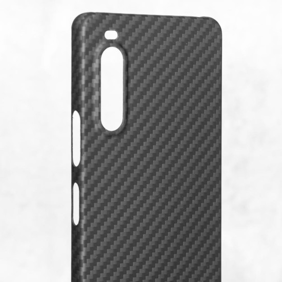 Husa fibra de carbon SILKASE pentru Sony Xperia 10 V aramid kevlar, culoare negru (Xperia 10 V, H2326) by www.silkase.ro