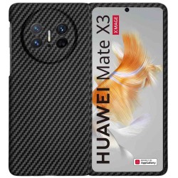 Husa fibra de carbon SILKASE pentru Huawei Mate X3, aramid kevlar, negru mat