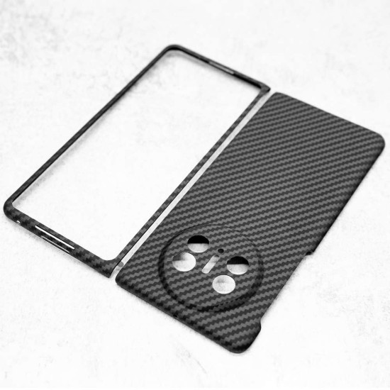 Husa fibra de carbon SILKASE pentru Huawei Mate X3, aramid kevlar, negru mat (Mate X3, H2339) by www.silkase.ro