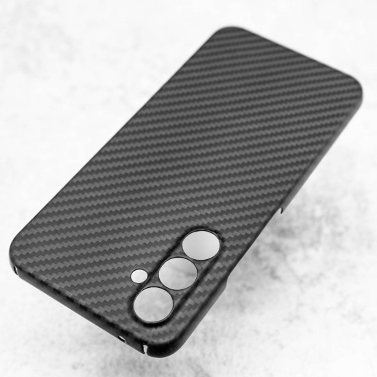 Husa fibra de carbon SILKASE pentru Samsung Galaxy A54, aramid kevlar, negru mat (Telefoane Samsung, H2340) by www.silkase.ro