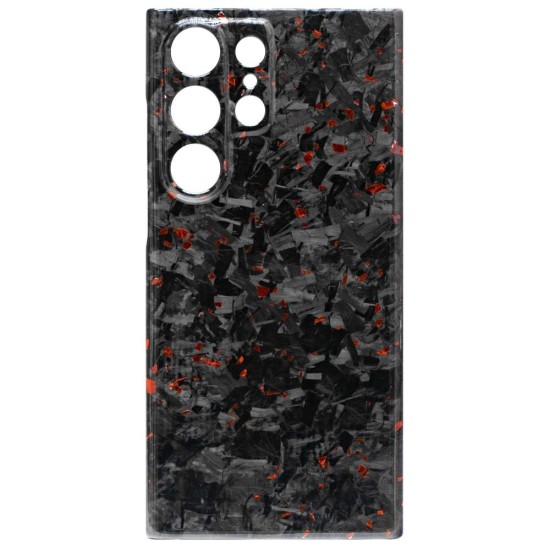 Husa fibra de carbon SILKASE pentru Samsung Galaxy S23 Ultra, Forged kevlar, Negru/Rosu (Telefoane Samsung, H2341) by www.silkase.ro