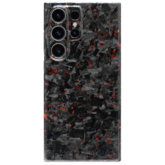 Husa fibra de carbon SILKASE pentru Samsung Galaxy S23 Ultra, Forged kevlar, Negru/Rosu (Telefoane Samsung, H2341) by www.silkase.ro