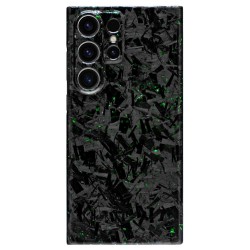 Husa fibra de carbon SILKASE pentru Samsung Galaxy S23 Ultra, Forged kevlar, Negru/Verde