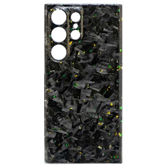 Husa fibra de carbon SILKASE pentru Samsung Galaxy S23 Ultra, Forged kevlar, Negru/Gold (Telefoane Samsung, H2343) by www.silkase.ro