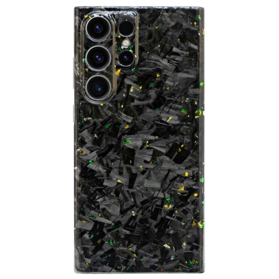 Husa fibra de carbon SILKASE pentru Samsung Galaxy S23 Ultra, Forged kevlar, Negru/Gold (Telefoane Samsung, H2343) by www.silkase.ro