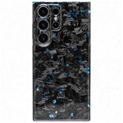 Husa fibra de carbon SILKASE pentru Samsung Galaxy S23 Ultra, Forged kevlar, Negru/Albastru