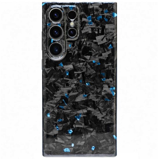 Husa fibra de carbon SILKASE pentru Samsung Galaxy S23 Ultra, Forged kevlar, Negru/Albastru (Telefoane Samsung, H2344) by www.silkase.ro