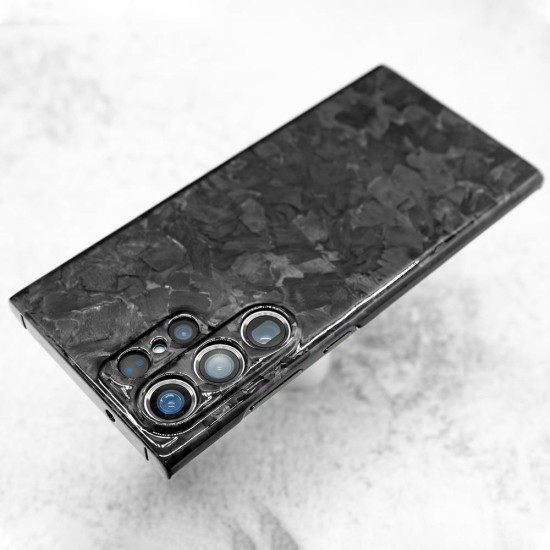 Husa fibra de carbon SILKASE pentru Samsung Galaxy S23 Ultra, Forged kevlar, Negru (Telefoane Samsung, H2345) by www.silkase.ro
