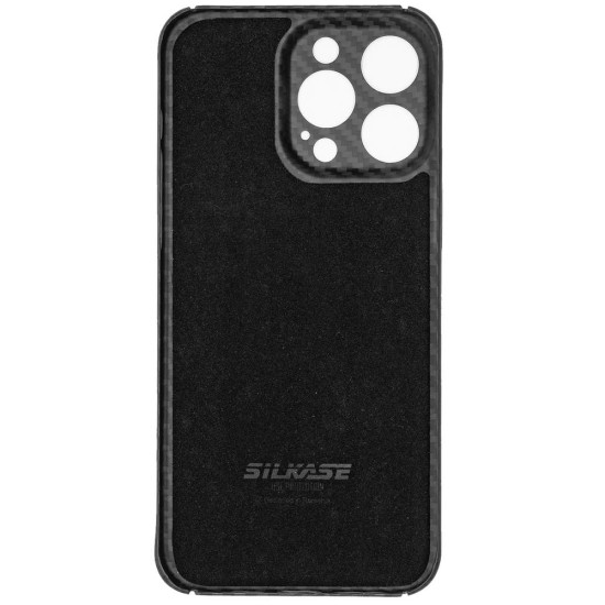 Husa fibra carbon SILKASE pentru Apple iPhone 15 Pro Max, aramid kevlar,protectie camera, negru (iPhone 15 Pro Max, H2348) by www.silkase.ro