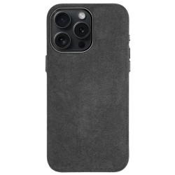 Husa Full alcantara MagSafe SILKASE pentru Apple iPhone 15 Pro, culoare negru