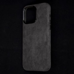 Husa Full alcantara MagSafe SILKASE pentru Apple iPhone 15 Pro Max, culoare negru