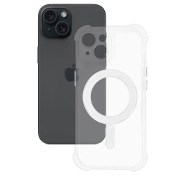 Husa AntiShock MagSafe SILKASE pentru Apple iPhone 15, protectie camera, silicon transparent