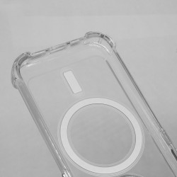 Husa AntiShock MagSafe   SILKASE pentru Apple iPhone 15 Pro Max, protectie camera, silicon transparent