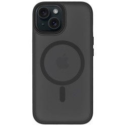 Husa SILKASE Hybrid MagSafe, pentru Apple iPhone 15 Plus, inel protectie camera, culoare negru