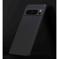 Husa fibra de carbon SILKASE pentru Google Pixel 8 Pro , aramid kevlar, negru