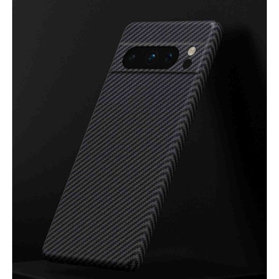 Husa fibra de carbon SILKASE pentru Google Pixel 8 Pro , aramid kevlar, negru (Telefoane Google, H2381) by www.silkase.ro