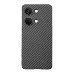 Husa fibra de carbon SILKASE pentru OnePlus Nord 3, aramid kevlar, negru