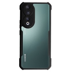 Husa SILKASE pentru Honor 90, AntiGravity, AntiShock, negru/transparent