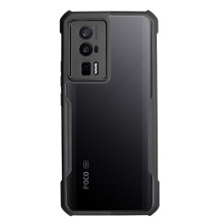 Husa SILKASE pentru Xiaomi Poco F5 Pro, AntiGravity, AntiShock, negru/transparent
