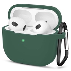 Husa SILKASE soft silicon pentru Apple Airpods 3, culoare verde inchis