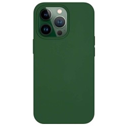 Husa SILKASE soft silicon Magsafe pentru Apple iPhone 13 Pro, silicon, verde inchis