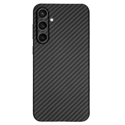 Husa fibra de carbon SILKASE pentru Samsung Galaxy S23 FE, aramid kevlar, negru mat