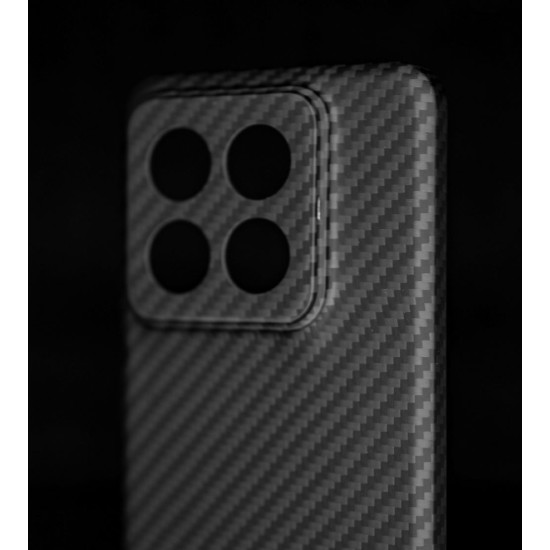 Husa fibra de carbon SILKASE pentru Xiaomi 14 Pro, aramid kevlar, negru mat (14 Pro, H2432) by www.silkase.ro