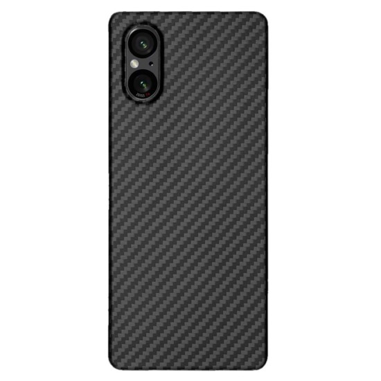 Husa fibra de carbon SILKASE pentru Sony Xperia 5 V, aramid kevlar, negru mat (Xperia 5 V, H2433) by www.silkase.ro