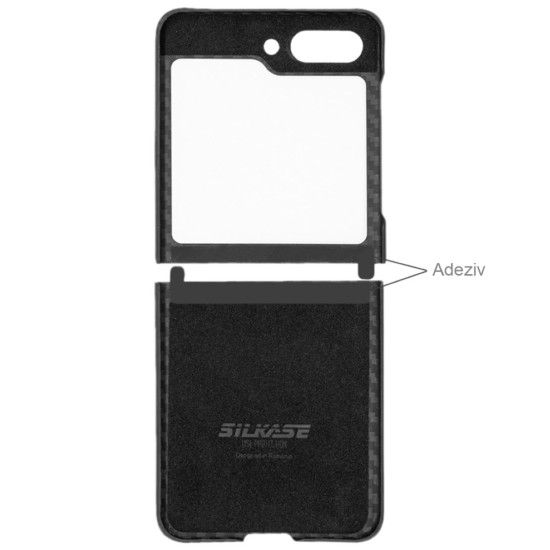 Husa fibra de carbon SILKASE pentru Samsung Galaxy Z Flip 5, Magsafe, aramid kevlar, negru mat (Telefoane Samsung, H2436) by www.silkase.ro