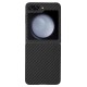 Husa fibra de carbon SILKASE pentru Samsung Galaxy Z Flip 5, Magsafe, aramid kevlar, negru mat (Telefoane Samsung, H2436) by www.silkase.ro