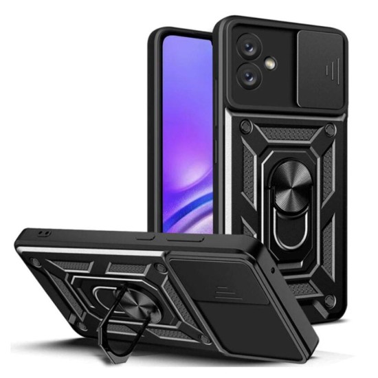 Husa SILKASE pentru Samsung Galaxy A05, Armor Stand, plastic/cauciuc, negru (Telefoane Samsung, H2451) by www.silkase.ro