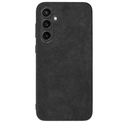 Husa alcantara SILKASE pentru Samsung Galaxy S23 FE, material soft, culoare negru