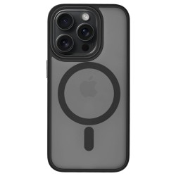 Husa SILKASE Hybrid MagSafe, pentru Apple iPhone 14 Pro Max, inel protectie camera, culoare negru
