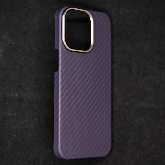 Husa fibra de carbon MagSafe SILKASE pentru Apple iPhone 15 Pro, aramid kevlar, metal camera, mov (SILKASE, iPhone 15 Pro) by www.silkase.ro Husa fibra de carbon MagSafe SILKASE pentru Apple iPhone 15 Pro, aramid kevlar, metal camera, mov (iPhone 15 Pro, H2469) by www.silkase.ro