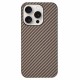 Husa fibra de carbon MagSafe SILKASE pentru Apple iPhone 15 Pro, aramid kevlar, metal camera, auriu/negru (iPhone 15 Pro, H2470) by www.silkase.ro