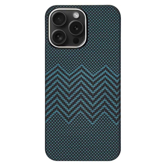 Husa fibra de carbon MagSafe SILKASE pentru Apple iPhone 15 Pro Max, aramid kevlar, metal camera, albastru (iPhone 15 Pro Max, H2474) by www.silkase.ro