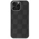 Husa fibra de carbon MagSafe SILKASE pentru Apple iPhone 15 Pro Max, aramid kevlar, metal camera, negru/mozaic (iPhone 15 Pro Max, H2475) by www.silkase.ro