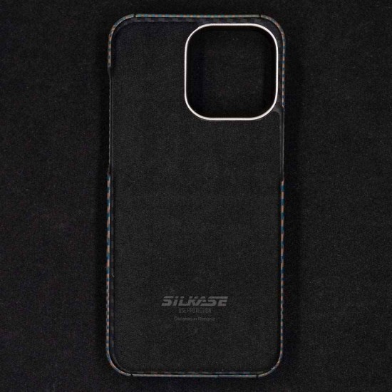 Husa fibra de carbon MagSafe SILKASE pentru Apple iPhone 15 Pro Max, aramid kevlar, metal camera, pacific blue/portocaliu (SILKASE, iPhone 15 Pro Max) by www.silkase.ro Husa fibra de carbon MagSafe SILKASE pentru Apple iPhone 15 Pro Max, aramid kevlar, metal camera, pacific blue/portocaliu (iPhone 15 Pro Max, H2476) by www.silkase.ro