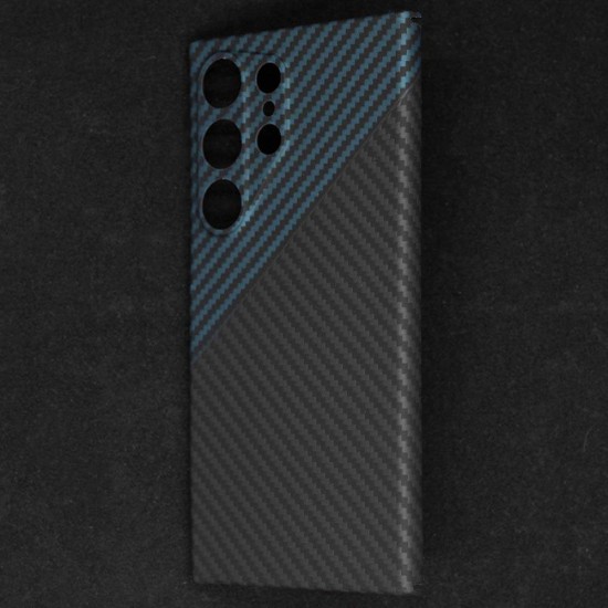 Husa fibra de carbon SILKASE pentru Samsung Galaxy S24 Ultra, aramid kevlar, protectie camera, albastru/negru (SILKASE, Telefoane Samsung) by www.silkase.ro Husa fibra de carbon SILKASE pentru Samsung Galaxy S24 Ultra, aramid kevlar, protectie camera, albastru/negru (Telefoane Samsung, H2478) by www.silkase.ro