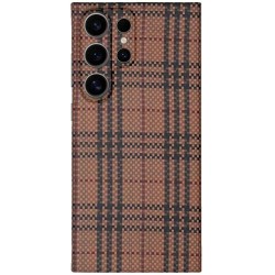 Husa fibra de carbon SILKASE pentru Samsung Galaxy S24 Ultra, aramid kevlar, protectie camera, beige