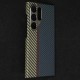 Husa fibra de carbon MagSafe  SILKASE pentru Samsung Galaxy S24 Ultra, aramid kevlar, protectie camera, albastru/galben (Telefoane Samsung, H2481) by www.silkase.ro