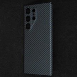 Husa fibra de carbon SILKASE pentru Samsung Galaxy S24 Ultra, aramid kevlar, protectie camera, negru/albastru Husa fibra de carbon SILKASE pentru Samsung Galaxy S24 Ultra, aramid kevlar, protectie camera, negru/albastru