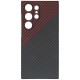 Husa fibra de carbon SILKASE pentru Samsung Galaxy S24 Ultra, aramid kevlar, protectie camera, negru/rosu (Telefoane Samsung, H2486) by www.silkase.ro