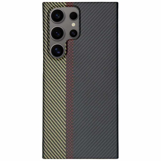Husa fibra de carbon SILKASE pentru Samsung Galaxy S24 Ultra, aramid kevlar, protectie camera, negru/galben (SILKASE, Telefoane Samsung) by www.silkase.ro Husa fibra de carbon SILKASE pentru Samsung Galaxy S24 Ultra, aramid kevlar, protectie camera, negru/galben (RESIGILAT,LOVIT) (Telefoane Samsung, H2487) by www.silkase.ro