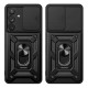 Husa SILKASE pentru Samsung Galaxy A15/A15 5G, Rugged shield,ring holder, cauciuc negru (Telefoane Samsung, H2493) by www.silkase.ro
