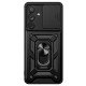 Husa SILKASE pentru Samsung Galaxy A15/A15 5G, Rugged shield,ring holder, cauciuc negru (Telefoane Samsung, H2493) by www.silkase.ro