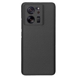 Husa fibra de carbon SILKASE pentru Xiaomi 13T Pro, aramid kevlar, camera protection, culoare negru