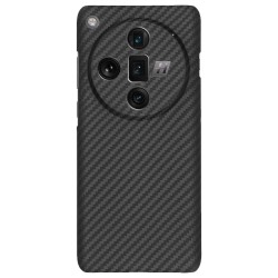 Husa fibra de carbon SILKASE pentru Oppo Find X7 Ultra, aramid kevlar, negru 