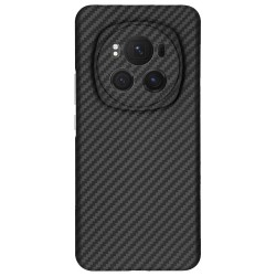 Husa fibra de carbon SILKASE pentru Honor Magic 6 Pro, aramid kevlar, negru 